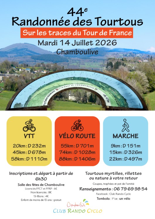 44ème Randonnée des Tourtous (Sur les traces du Tour de France) Chamboulive