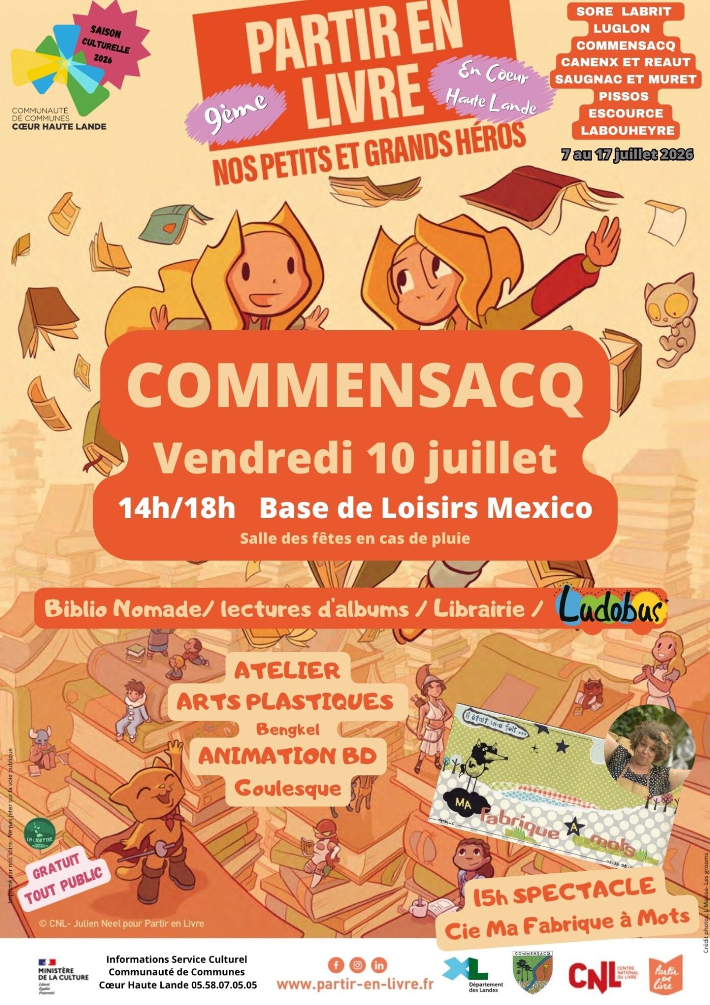 9ème Festival Partir en Livre en Coeur Haute Lande  Commensacq