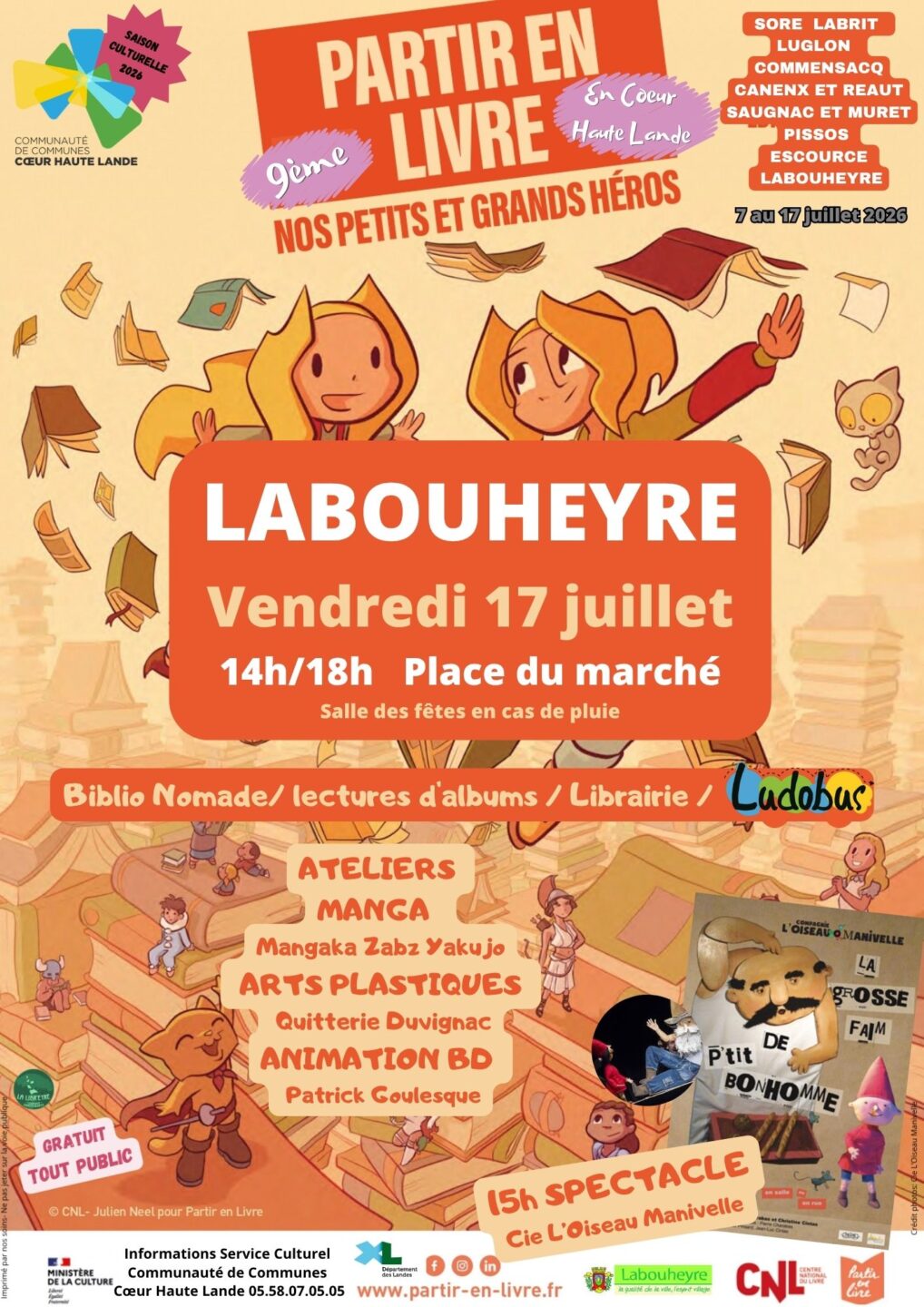 9ème Festival Partir en Livre en Coeur Haute Lande Labouheyre
