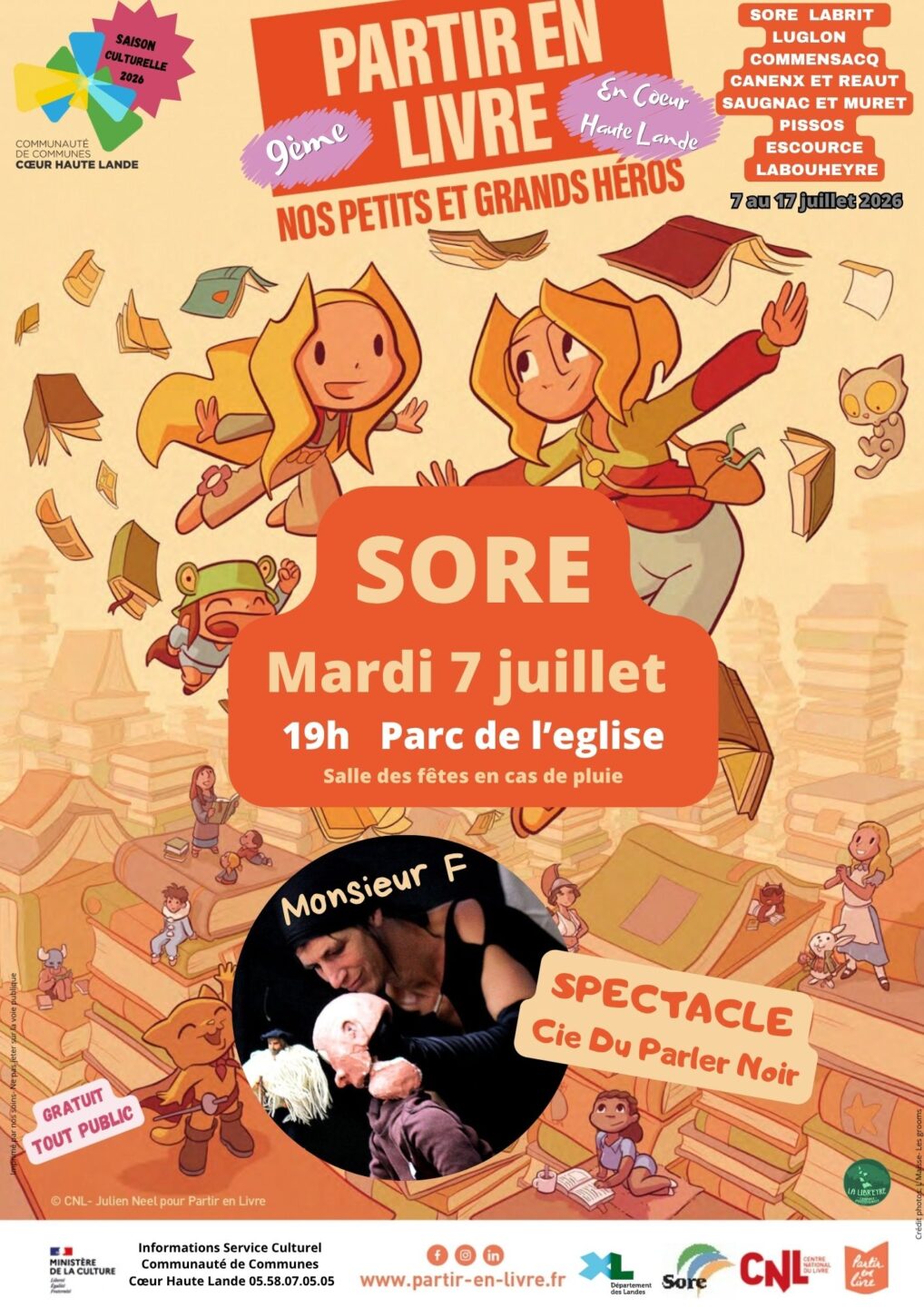 9ème Festival Partir en Livre en Coeur Haute Lande Parc de l’église Sore