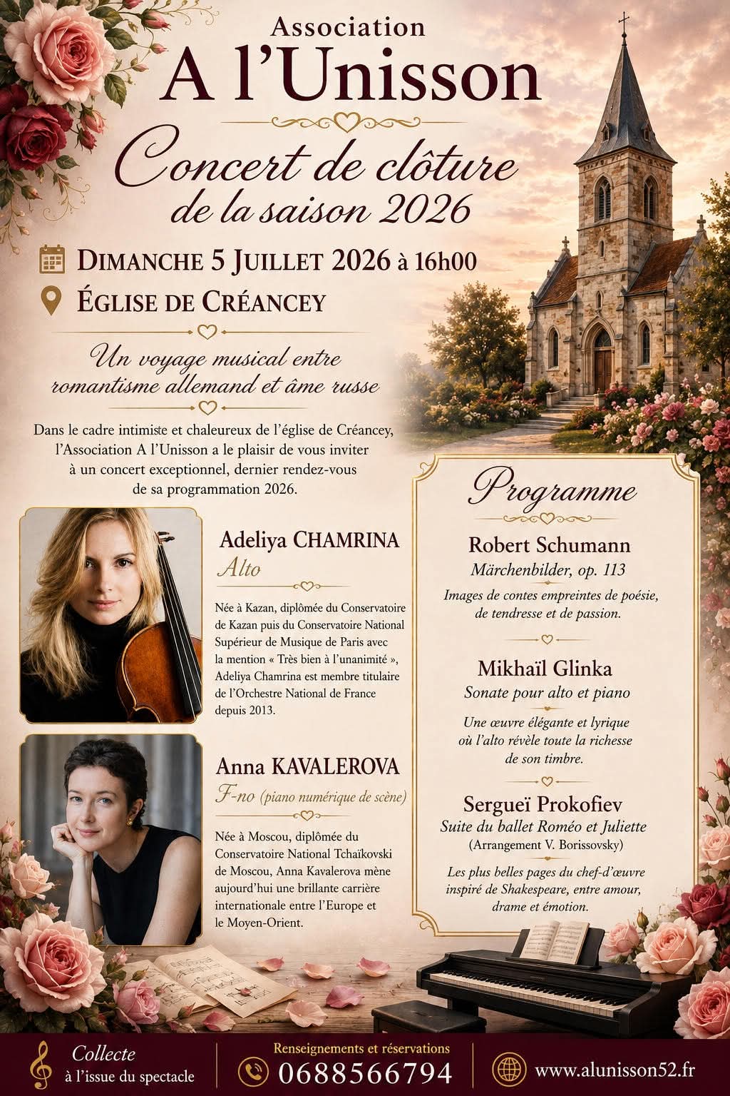 A l&rsquo;Unisson: Concert de clôture de la saison 2026  Châteauvillain