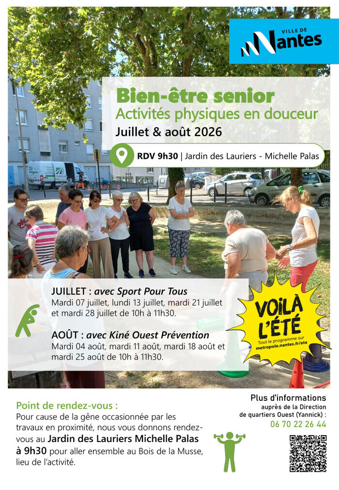 Activité physique en douceur Jardin des lauriers – Michelle Palas Nantes