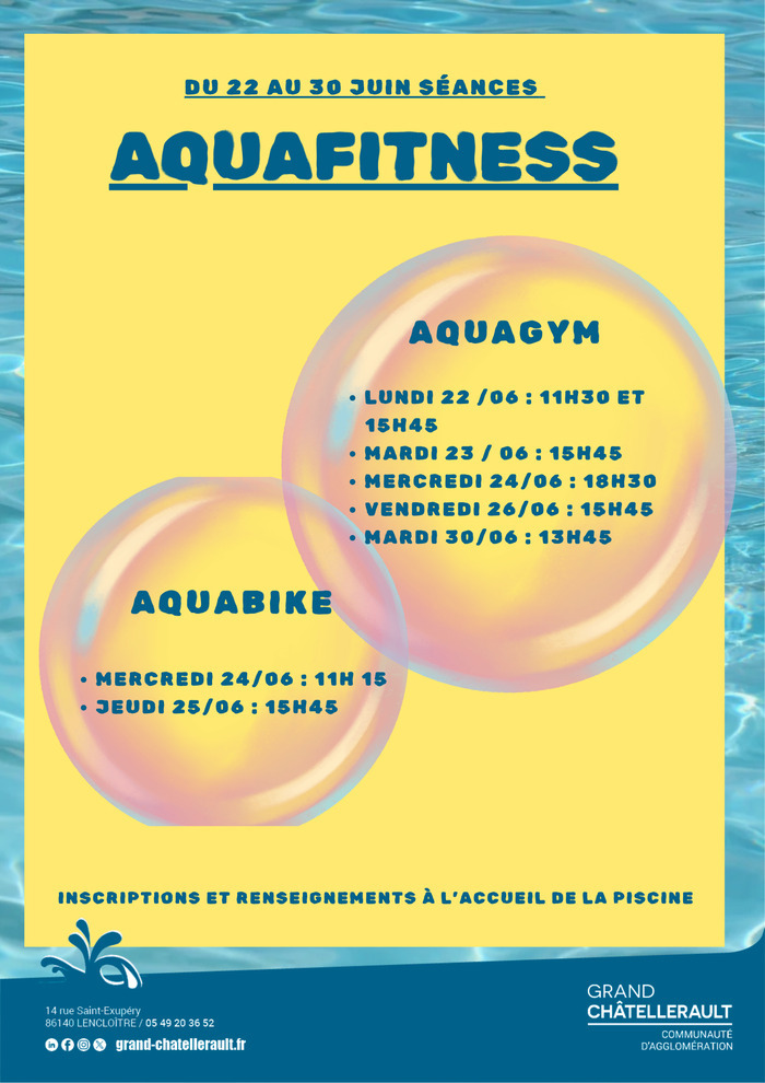 Activités aquafitness Piscine de Lencloître Lencloître