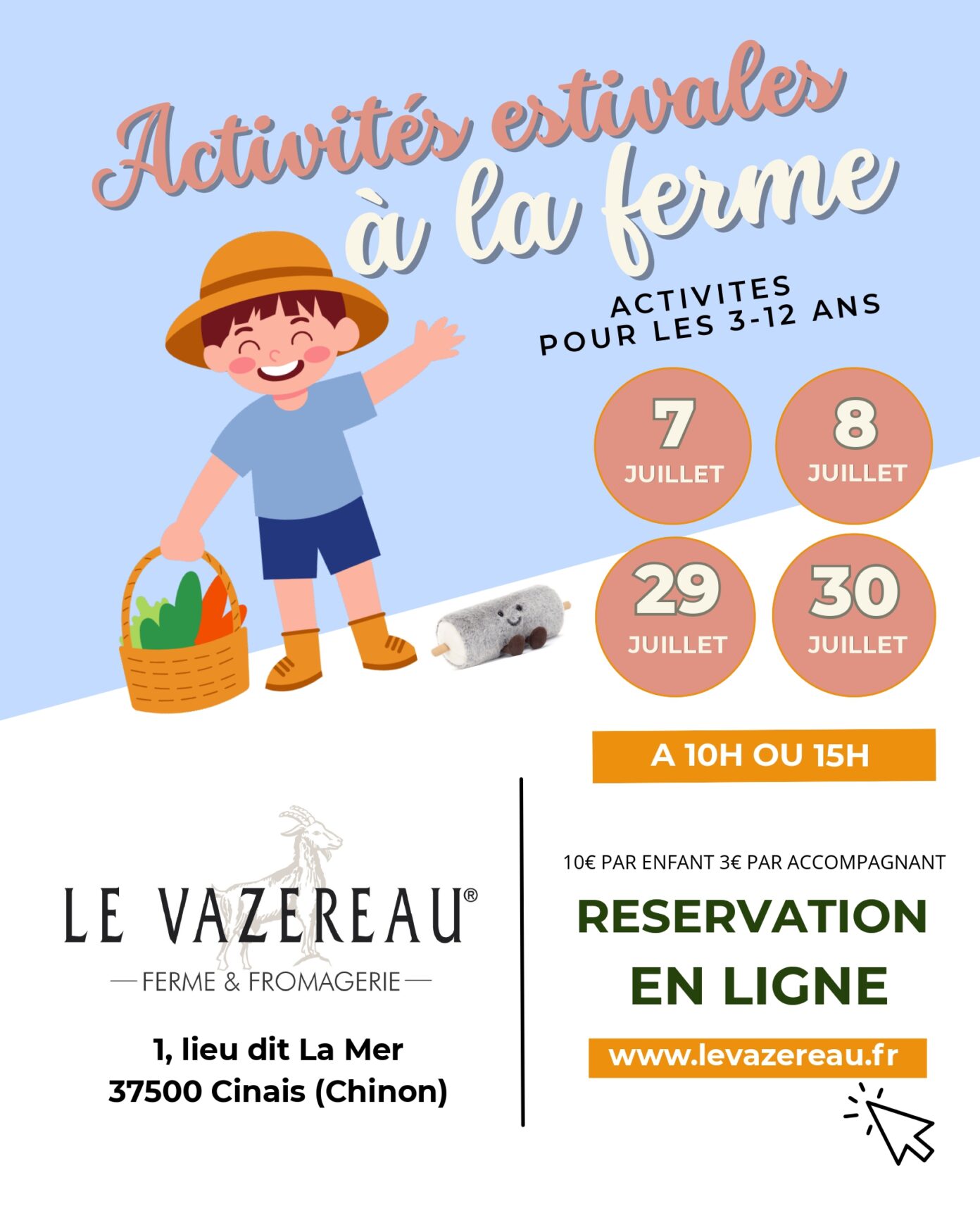 Activités estivales à la ferme  Cinais