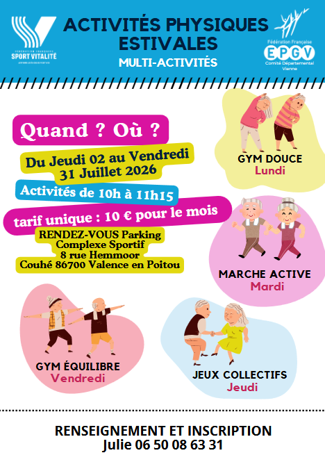 Activités physiques estivales  Valence-en-Poitou