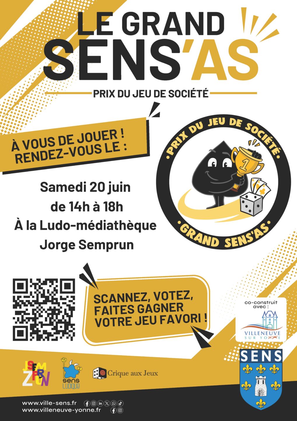 Aprèm’jeux Le grand Sens’As Ludo-médiathèque municipale Jorge Semprún Villeneuve-sur-Yonne