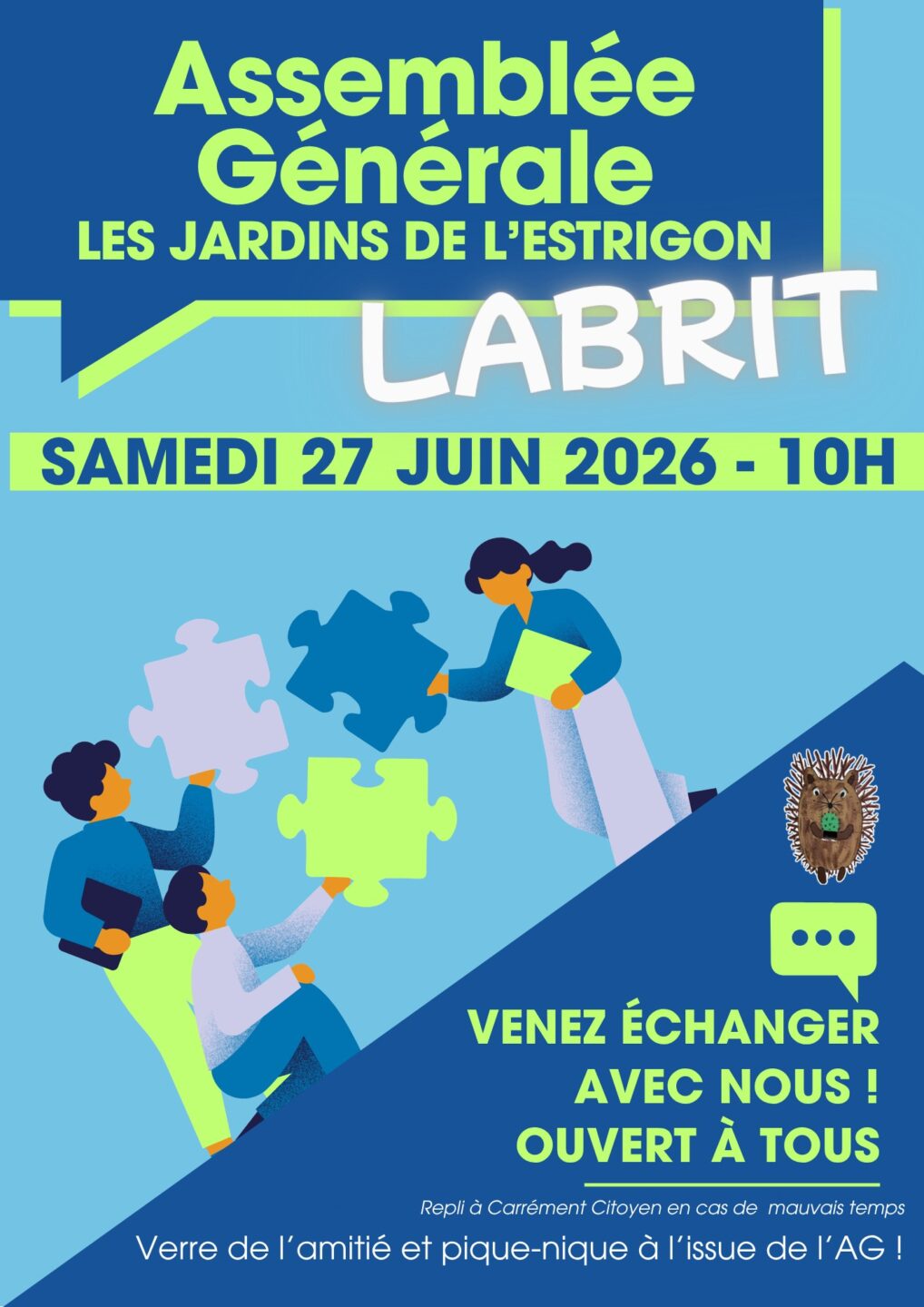 Assemblée Générale des Jardins de l&rsquo;Estrigon chemin du Gué Sabres