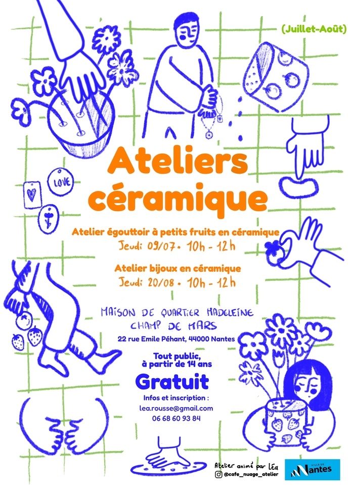 Atelier bijoux en céramique Maison de quartier Madeleine champ de mars Nantes
