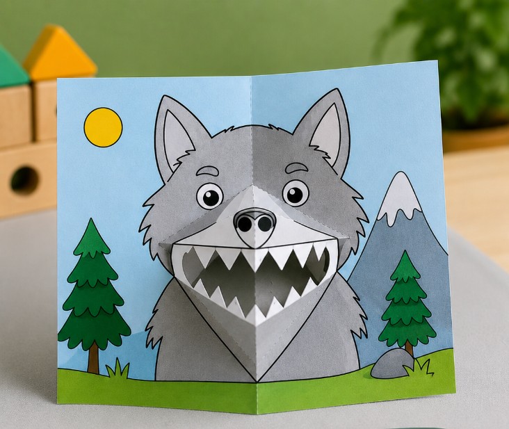 Atelier créatif Création de cartes pop-up animaux de la forêt Médiathèque Jean-Louis Villenave Labouheyre