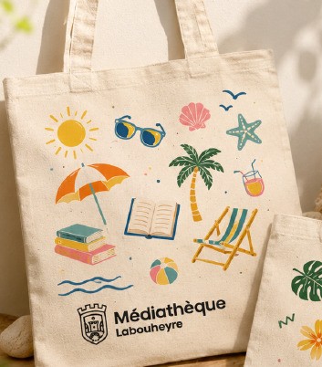Atelier créatif Personnalise ton tote bag ! Médiathèque Jean-Louis Villenave Labouheyre