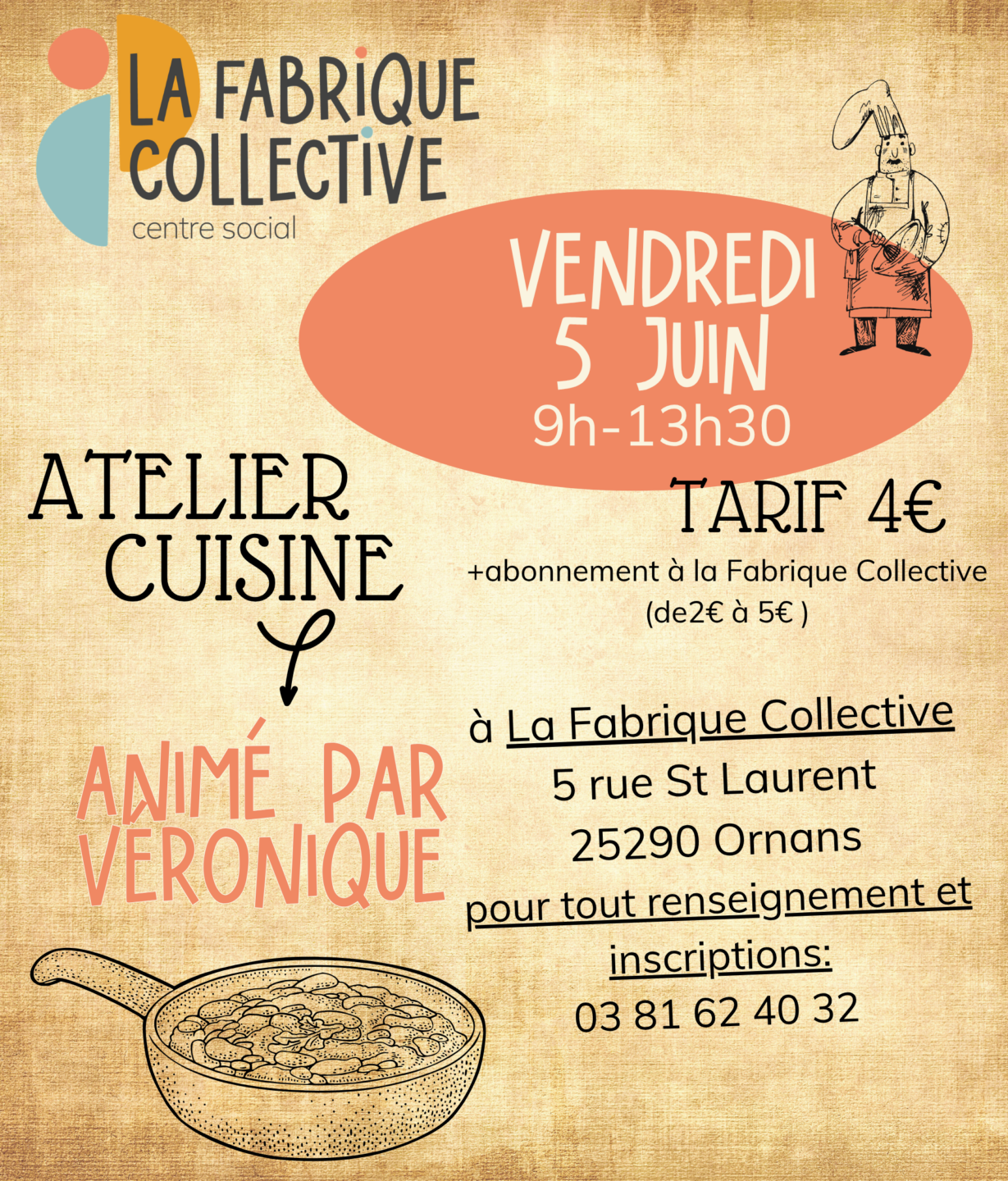 Atelier cuisine La Fabrique Collective Ornans