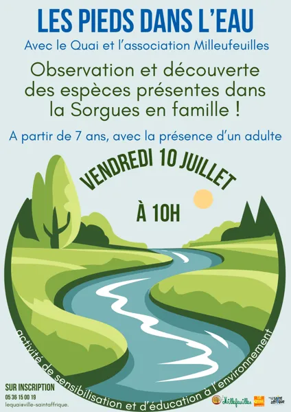 Atelier de découverte de la rivière Les Pieds dans l&rsquo;Eau  Saint-Affrique