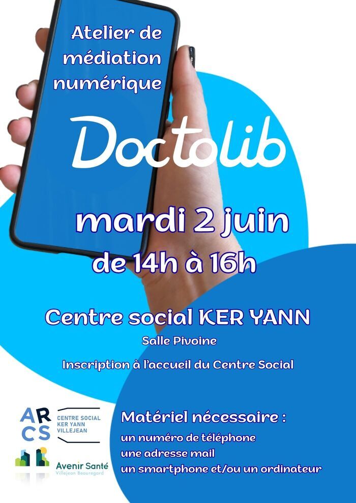 Atelier de médiation numérique « Doctolib », Centre Social Ker Yann, Rennes