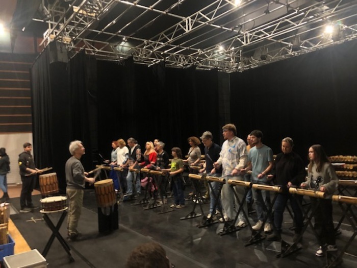 Atelier de percussions sur des instruments en bambous, La Bambouseraie en Cévennes, Générargues