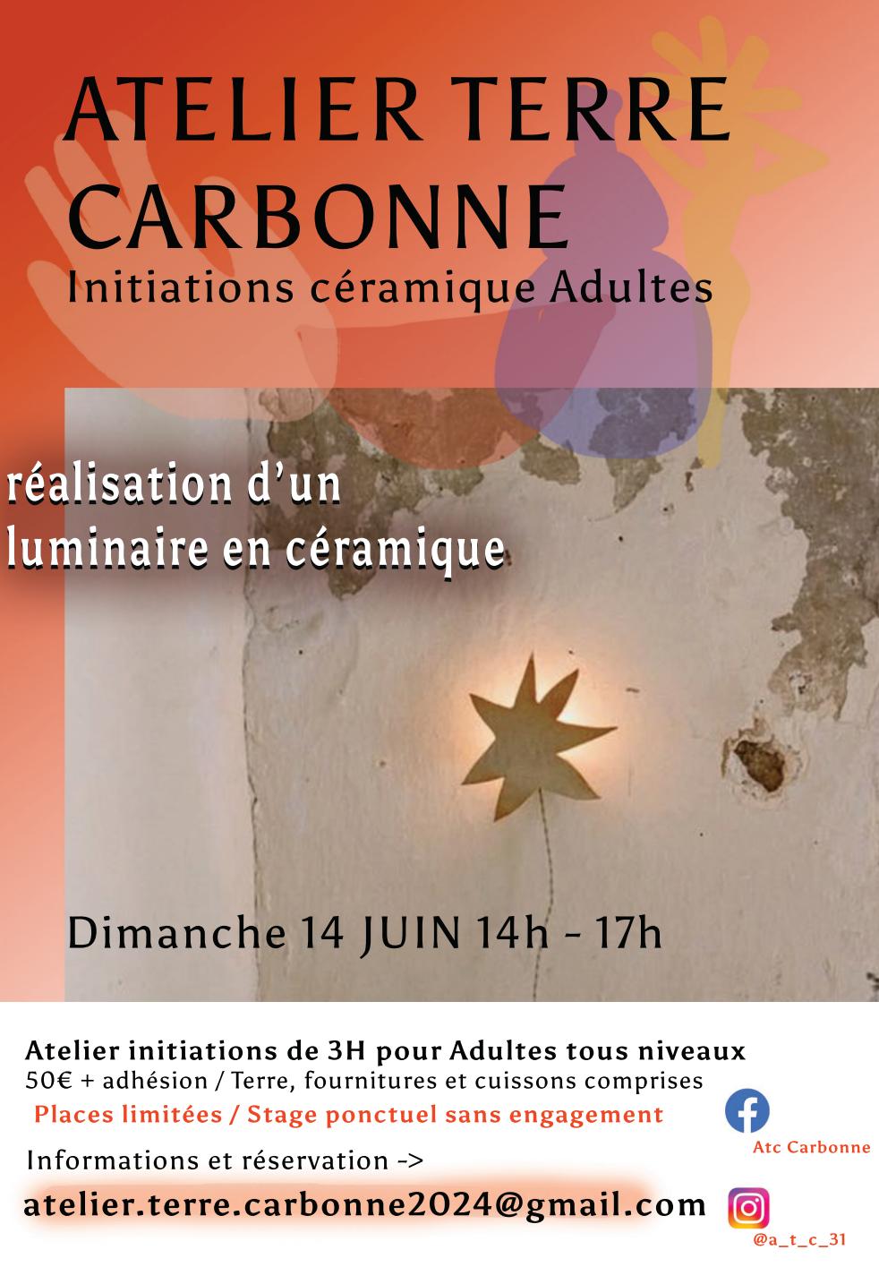 ATELIER ENFANT CRÉATION LUMINAIRE EN CÉRAMIQUE Carbonne