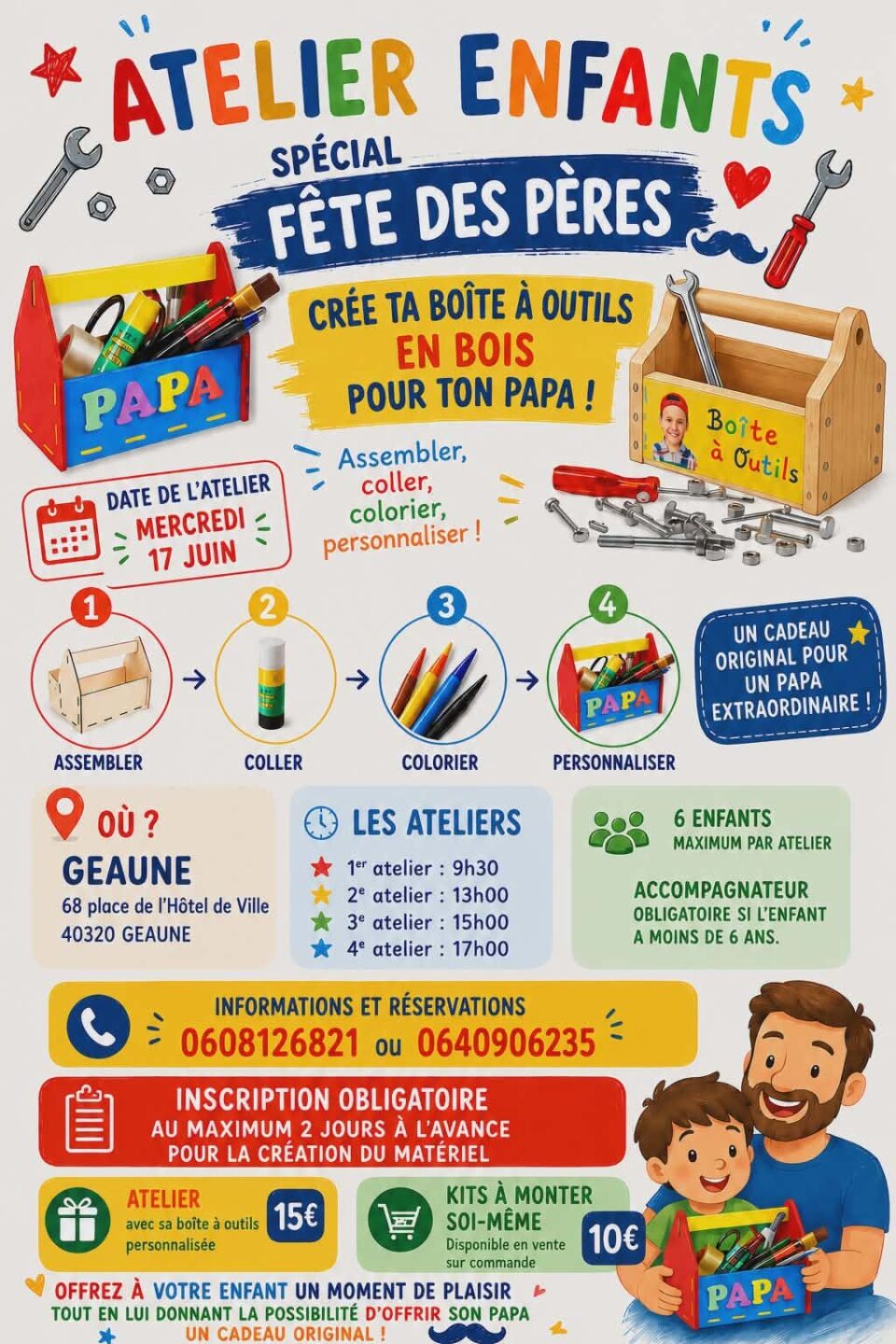 Atelier enfants spécial Fête des pères Geaune