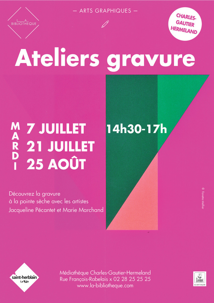 Atelier gravure Médiathèque Charles-Gautier-Hermeland Saint-Herblain