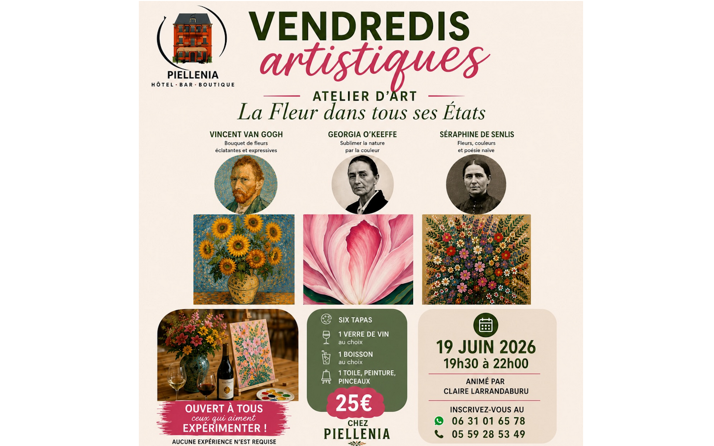 Atelier les Vendredis artistiques place centrale Tardets-Sorholus