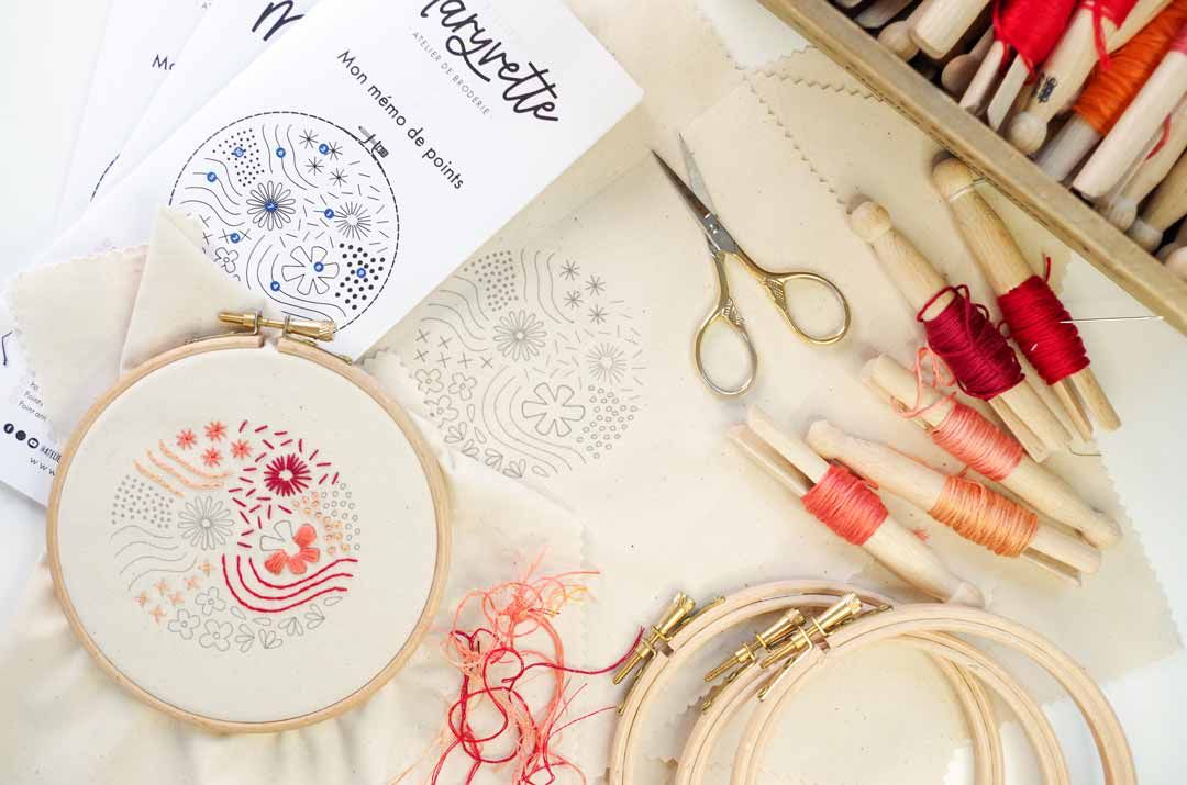Atelier Mon mémo de points de broderie Atelier des Lumilles Mauléon