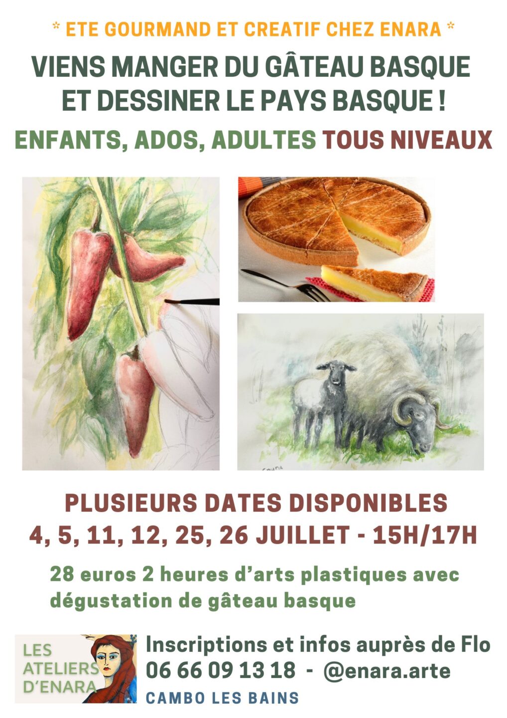 Atelier peinture et dégustation de gâteau basque Cambo-les-Bains