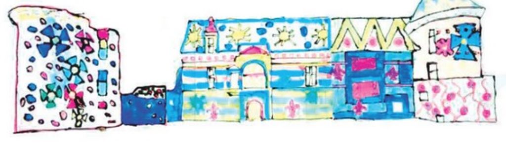 Atelier pleins fards sur la façade au château d'Assier Château