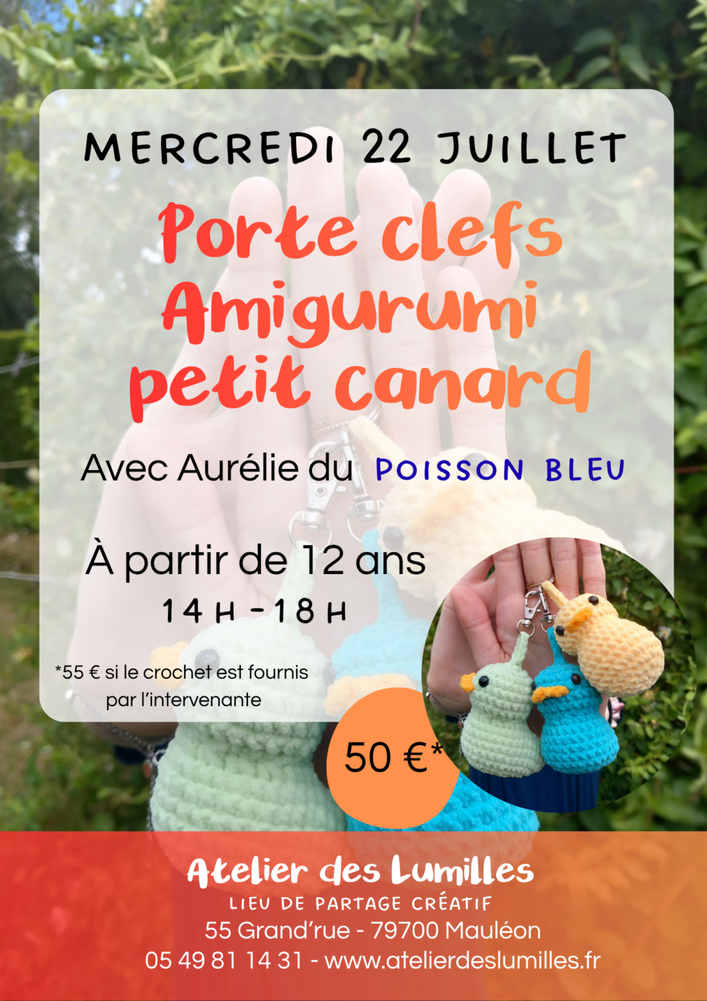 Atelier Porte-clés amigurumi petit canard Atelier des Lumilles Mauléon