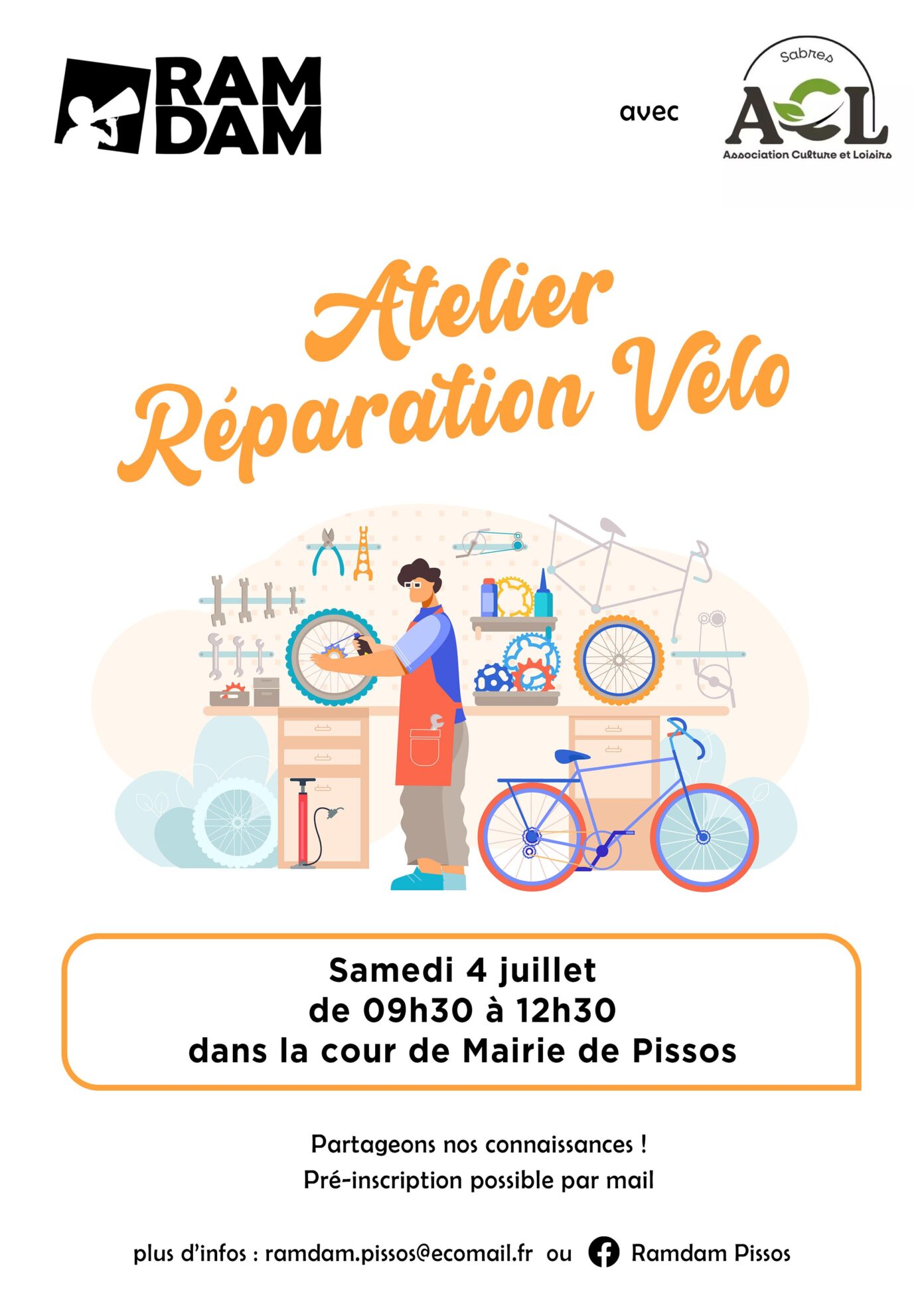 Atelier Réparation vélo COUR DE LA mAIRIE Pissos