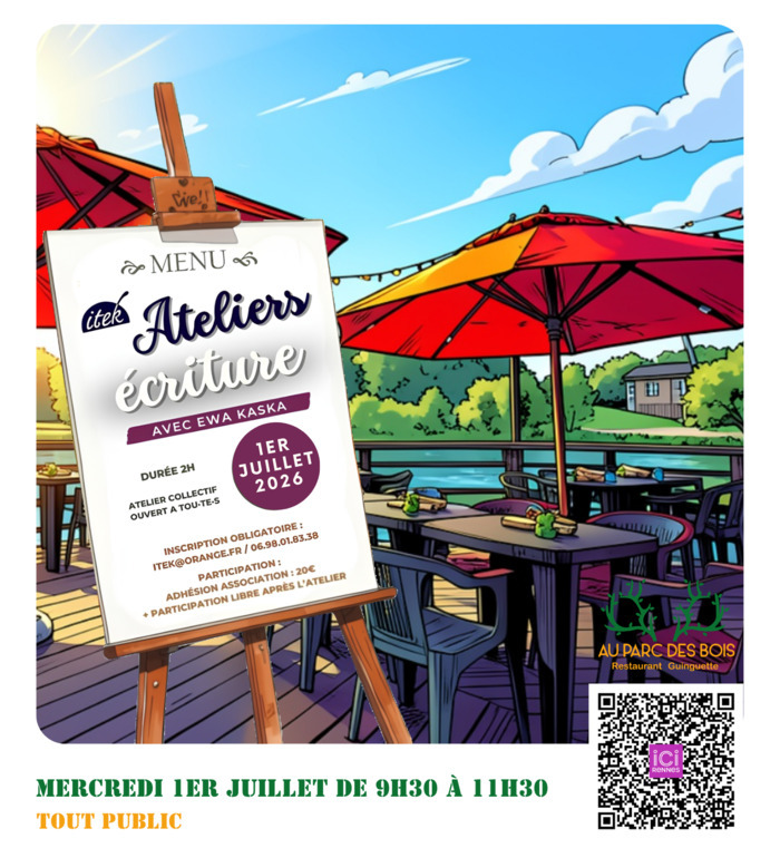 Ateliers d’écriture « Prenons la parole ! écrire et partager un récit de vie sur son quartier » Guinguette du Parc des Bois, Parc des Gayeulles Rennes