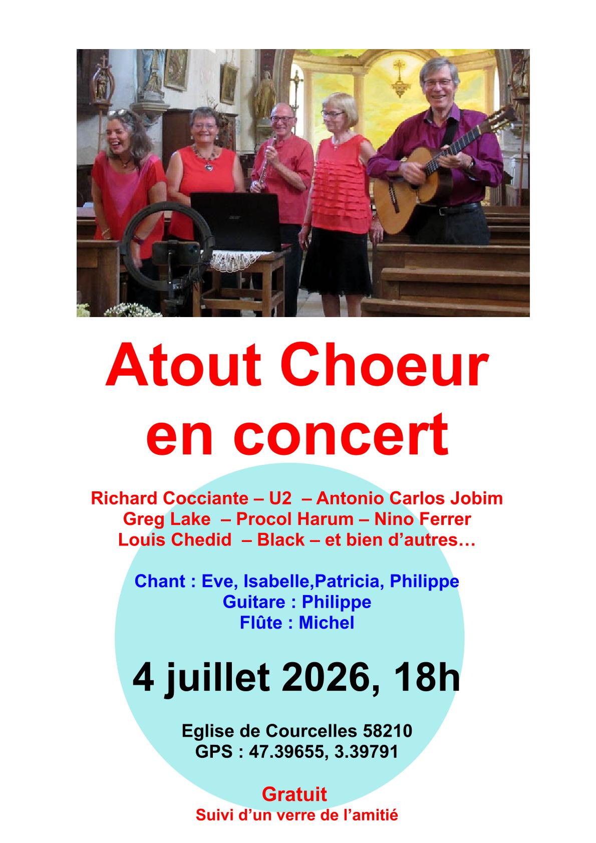 Atout Choeur en Concert 1 Allée des Ormes Courcelles 2026-07-04