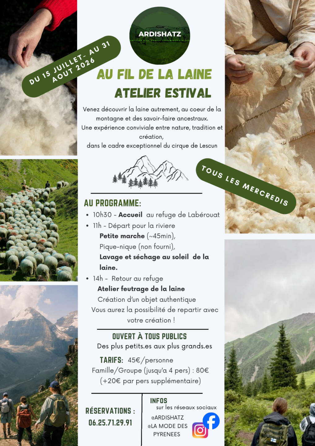 Au fil de la laine: Atelier estival 4920 Rte de Labérouat Lescun 2026-08-12