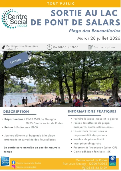 Baignade au lac de Pont de Salars  Rodez