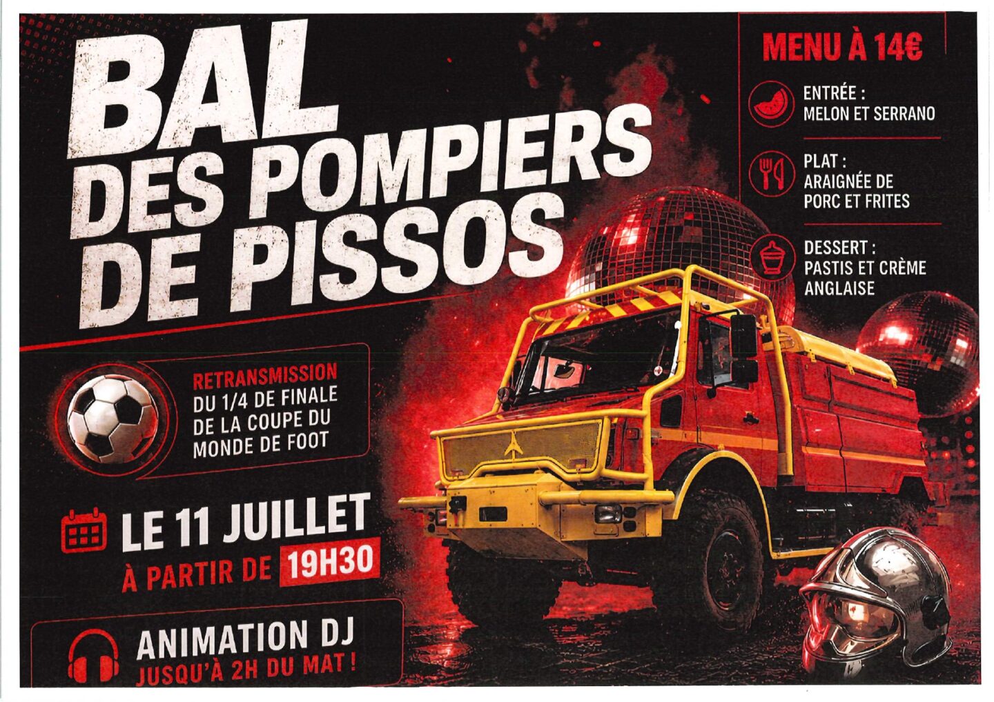 Bal des Pompiers de Pissos Cour de la Mairie Pissos