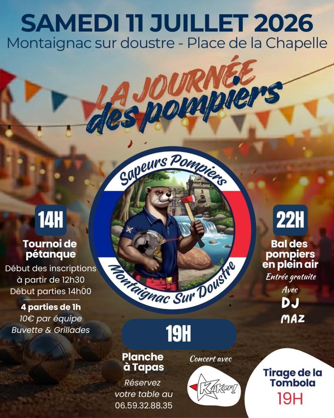 Bal des pompiers & repas  Montaignac-sur-Doustre