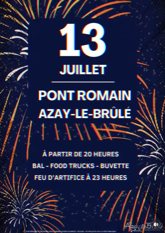 Bal et Feu d&rsquo;Artifice  Azay-le-Brûlé