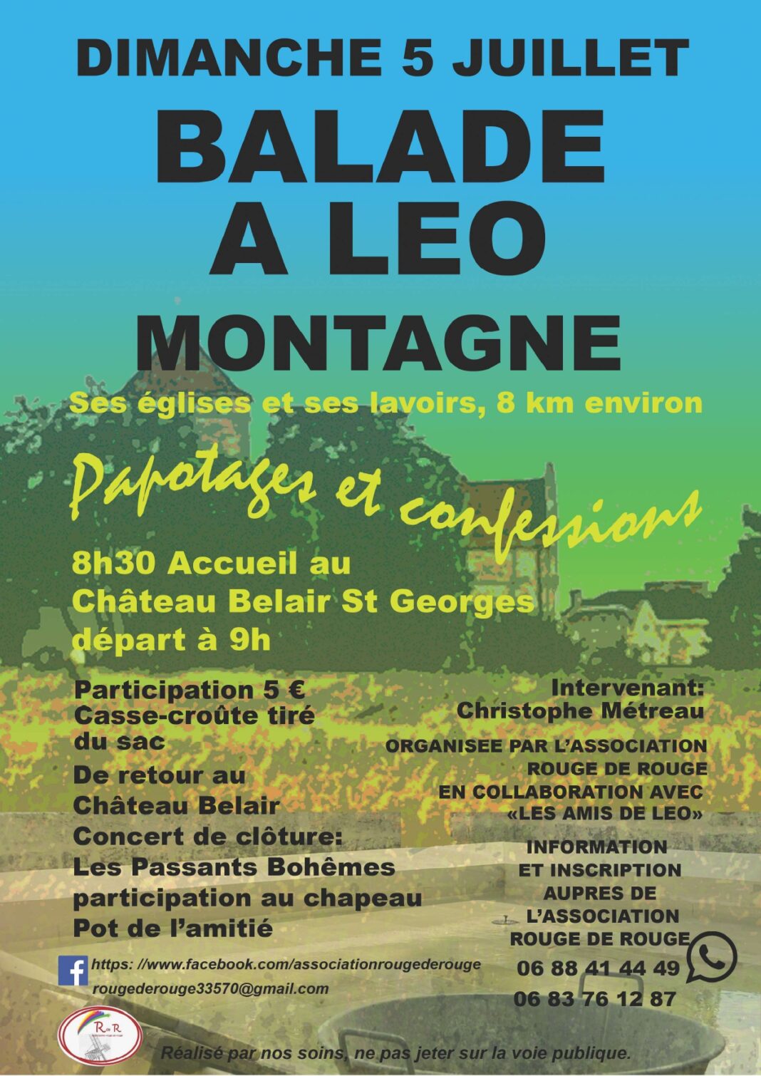 Balade à Léo au Château Belair St Georges Route de Montaiguillon Montagne
