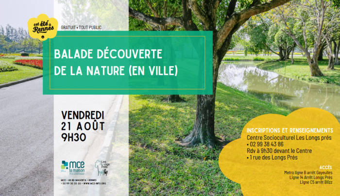 Balade découverte de la nature (en ville, aux Gayeulles) Centre socioculturel Les Longs Prés Rennes
