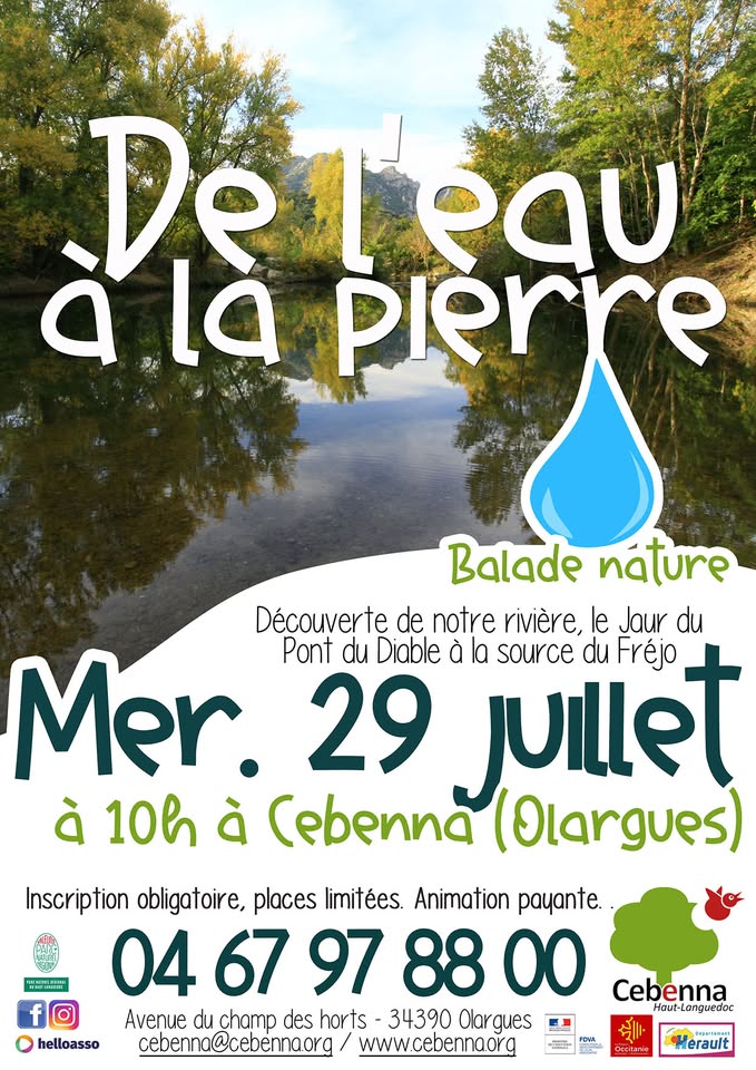 BALADE EN BORD DE RIVIÈRE DE L’EAU À LA PIERRE  Olargues
