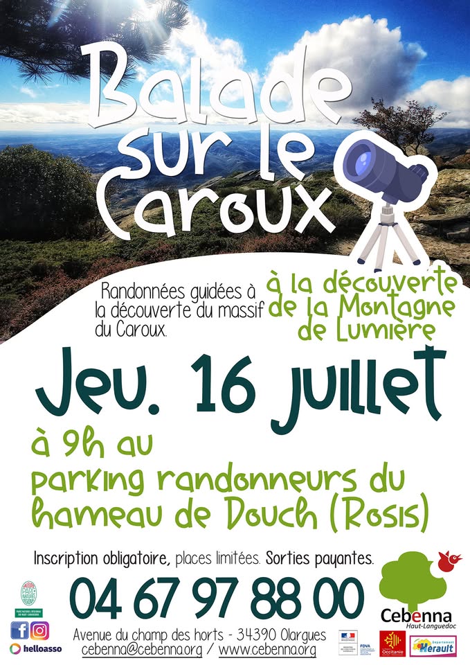 BALADE NATURE À L’ASSAUT DE LA MONTAGNE DE LUMIÈRE / L’ÉVEIL DU CAROUX  Olargues