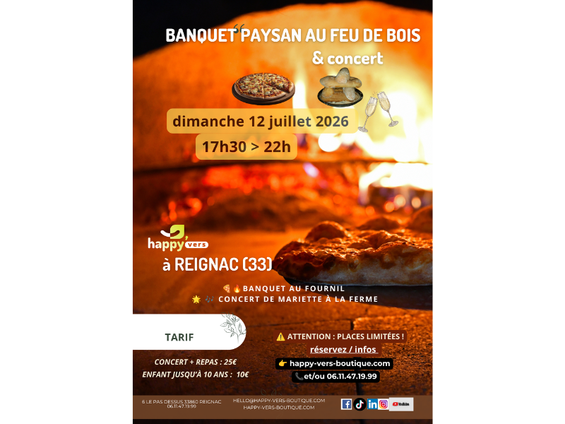 Banquet au Fournil La ferme à Lombrics Reignac