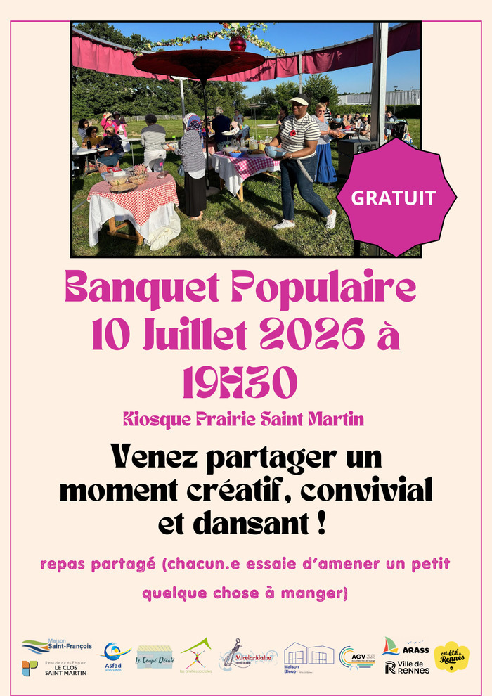 Banquet Populaire Base nautique du canal Saint Martin Rennes