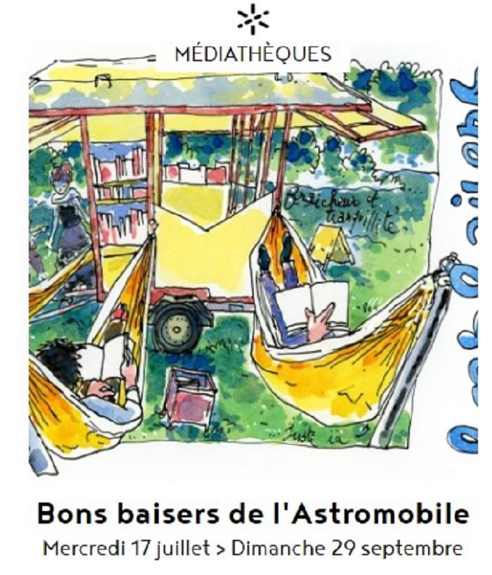 Bons baisers de l’Astromobile Lectures et atelier d’illustration à Monviguier Figeac