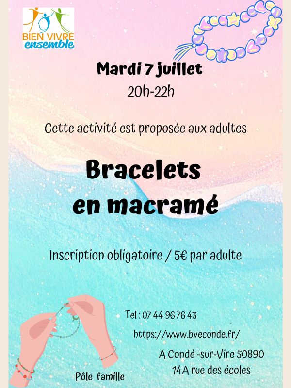Bracelet en macramé  Condé-sur-Vire