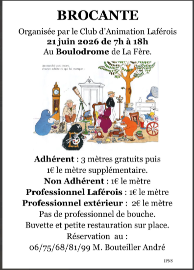 Brocante au boulodrome de La Fère La Fère