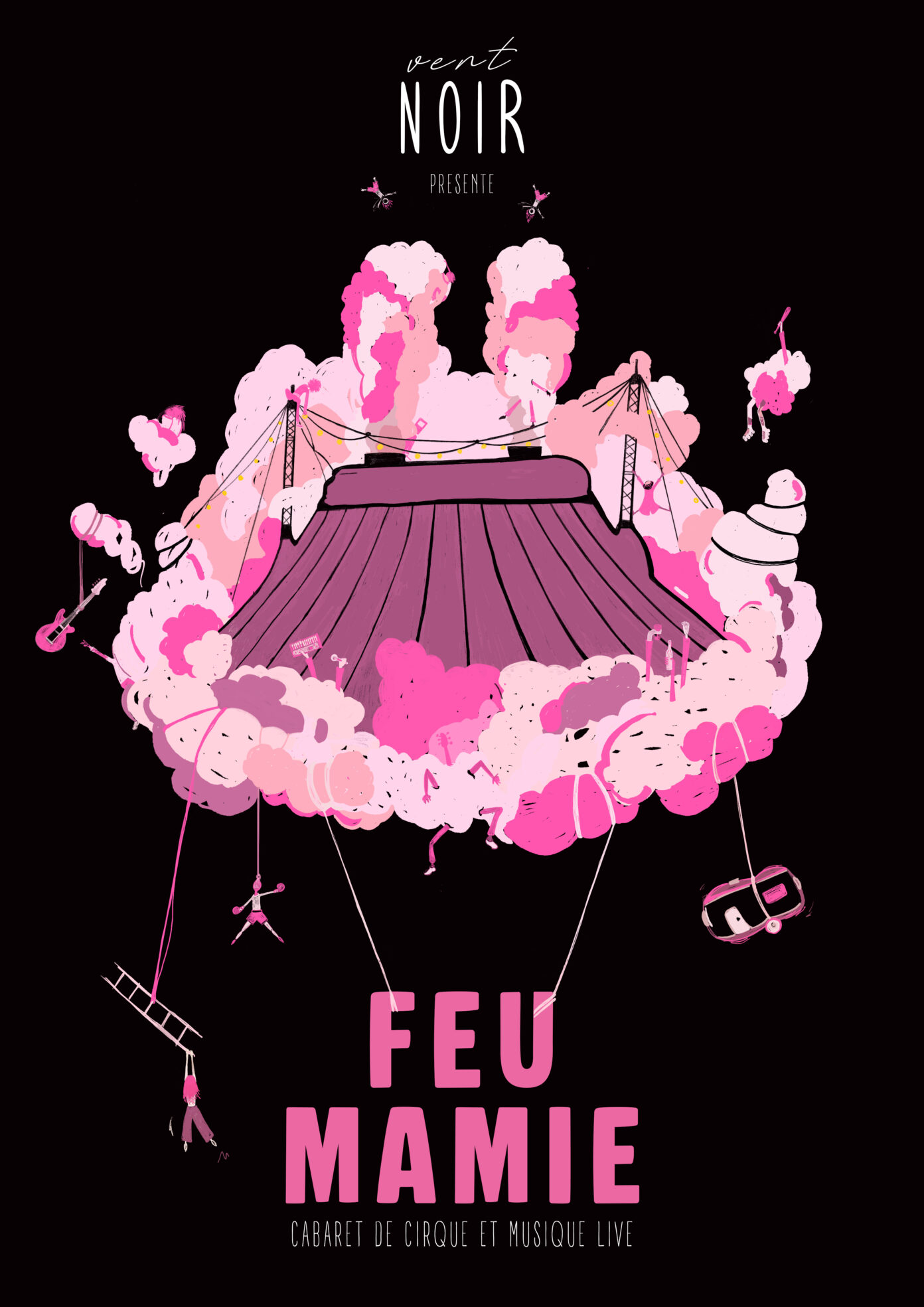 Cabaret de cirque et musique live Feu mamie  Montcuq-en-Quercy-Blanc