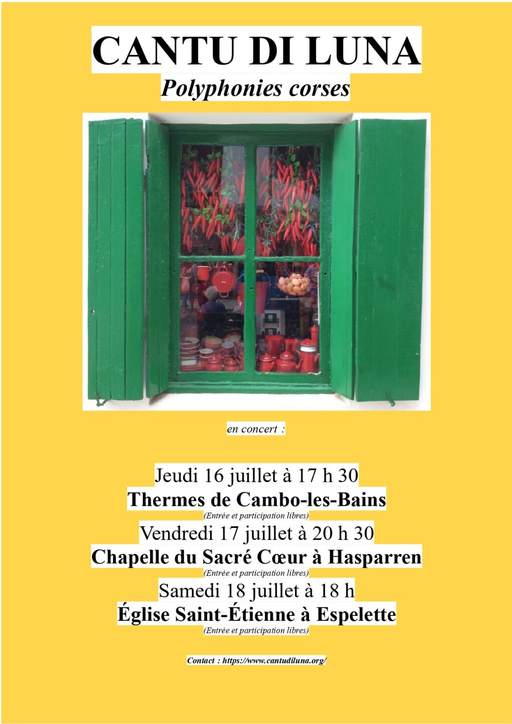 Canta Di Luna Polyphonies corses Avenue des Thermes Cambo-les-Bains 2026-07-16