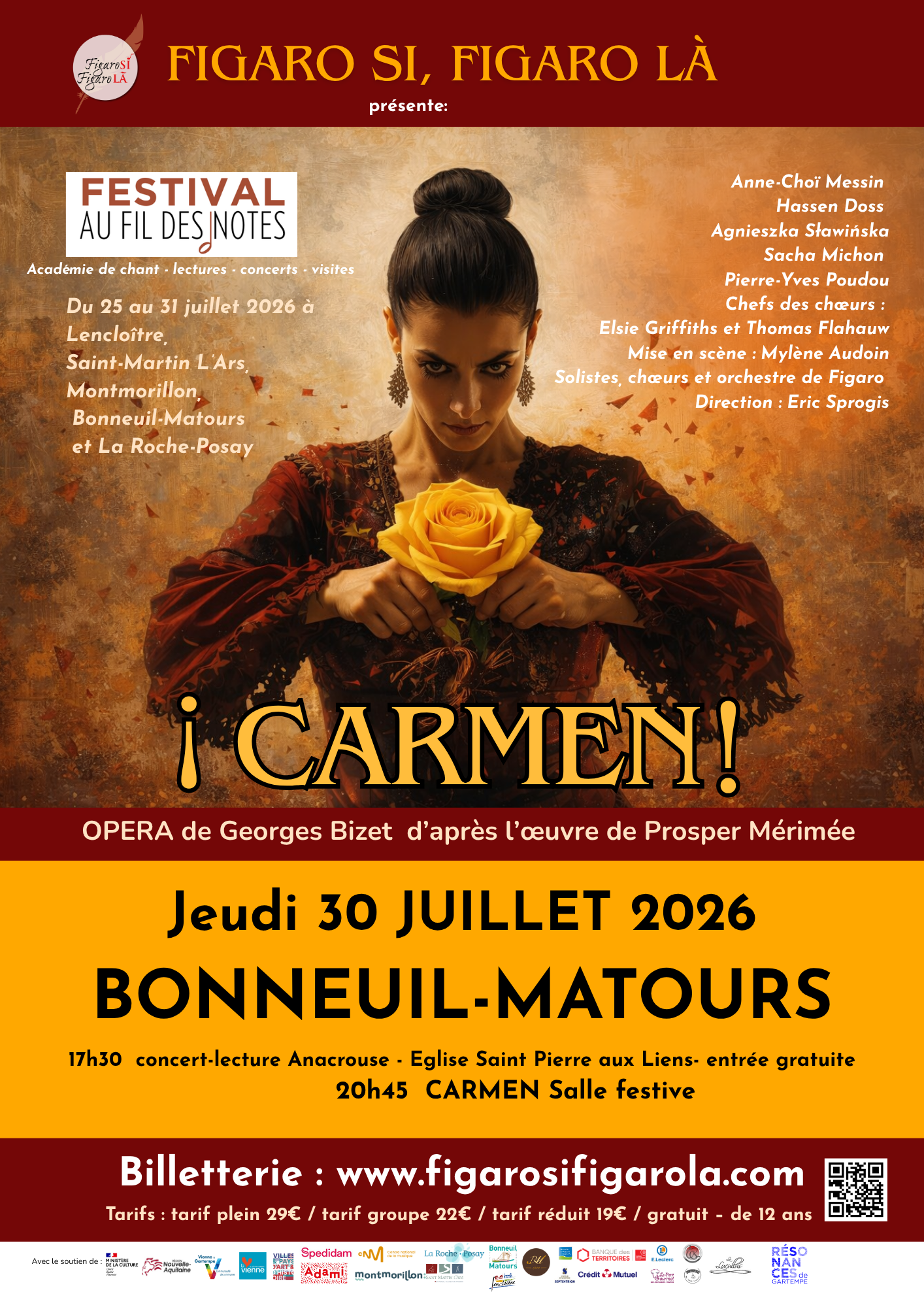 Carmen ! opéra de G.Bizet par la Cie Figaro Si Figaro Là 3 Rue de l'Ancienne Gare Bonneuil-Matours 2026-07-30