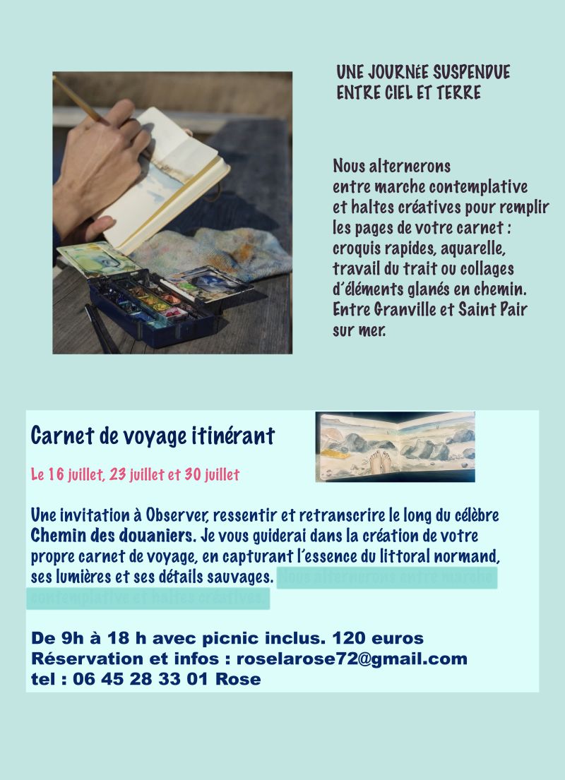 Carnet de voyage itinérant Atelier horizons partagés Granville