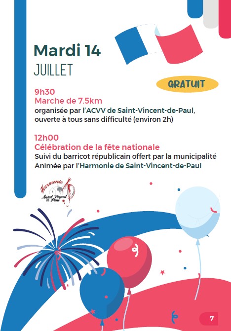 Célébration de la Fête Nationale 128 Route de l'Étang Saint-Vincent-de-Paul 2026-07-14