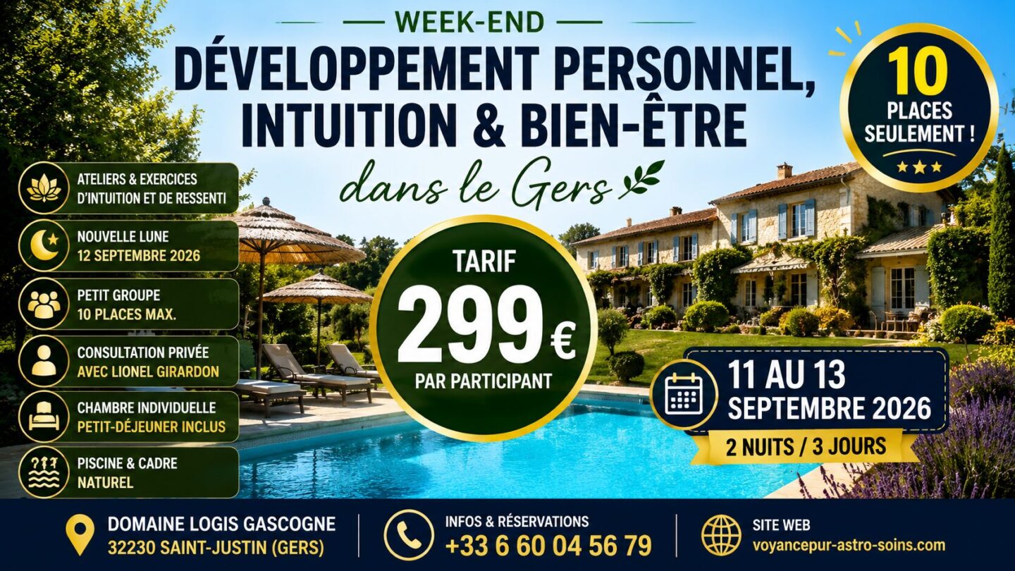 Week-end Développement Personnel, Intuition et Bien-Être dans le Gers Domaine Logis Gascogne Saint-Justin