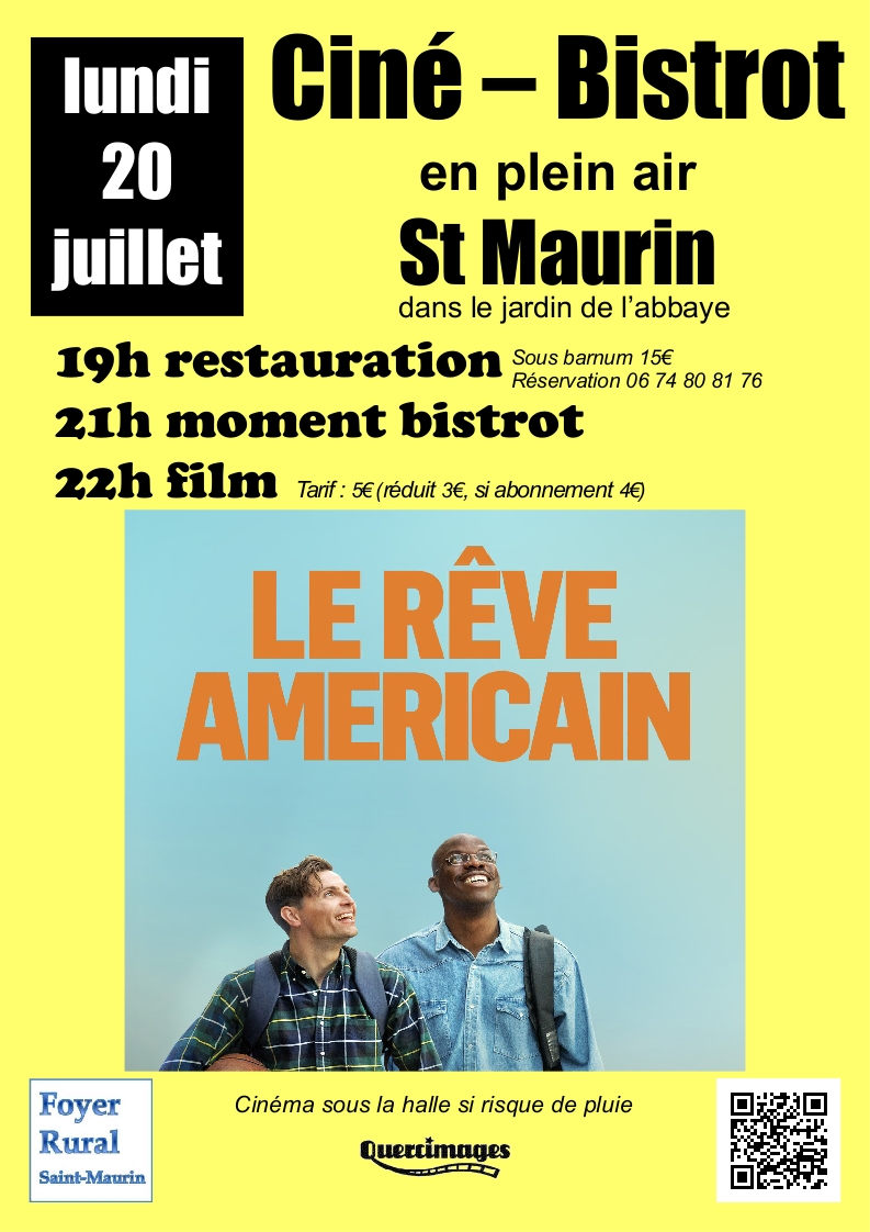 Ciné-bistro gourmand Cour du Château Abbatial Saint-Maurin 2026-07-20